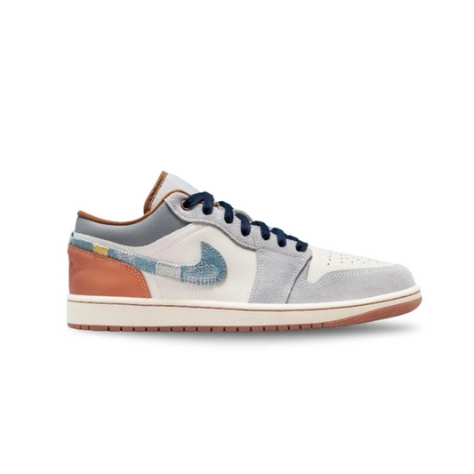 JORDAN 1 LOW SE PHANTOM REPAIRED DENIM SWOOSH