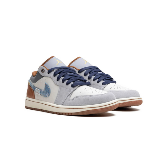 JORDAN 1 LOW SE PHANTOM REPAIRED DENIM SWOOSH